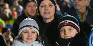Princess Charlene and Prince Albert mark sentimental milestone during rare family appearance with their twins at the Olympics